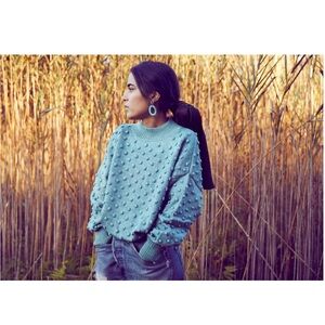 Teal Boucle Textured Knit Sweater size s-m